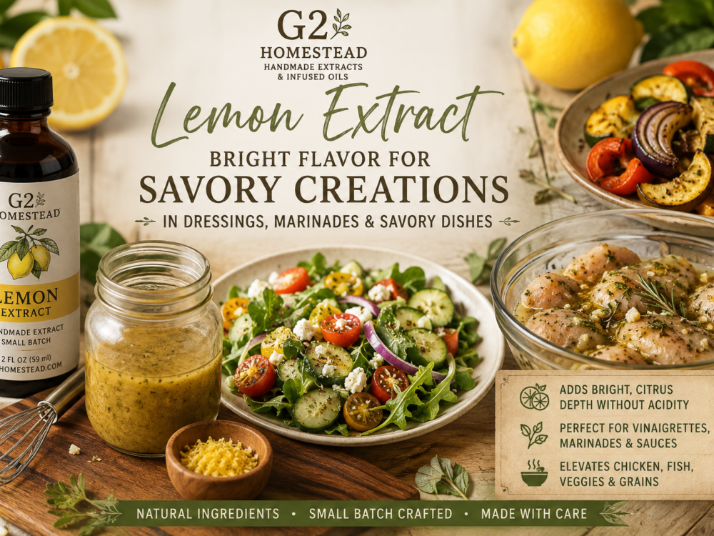 Lemon Extract for Dressings, Marinades, and Savory Dishes