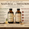 Natural ingredients compared with imitation extract ingredients