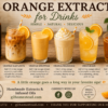 Orange extract used in drinks syrups cocktails and mocktails
