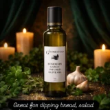 G2 Homestead Rosemary Garlic Infused Olive Oil by a picket fence