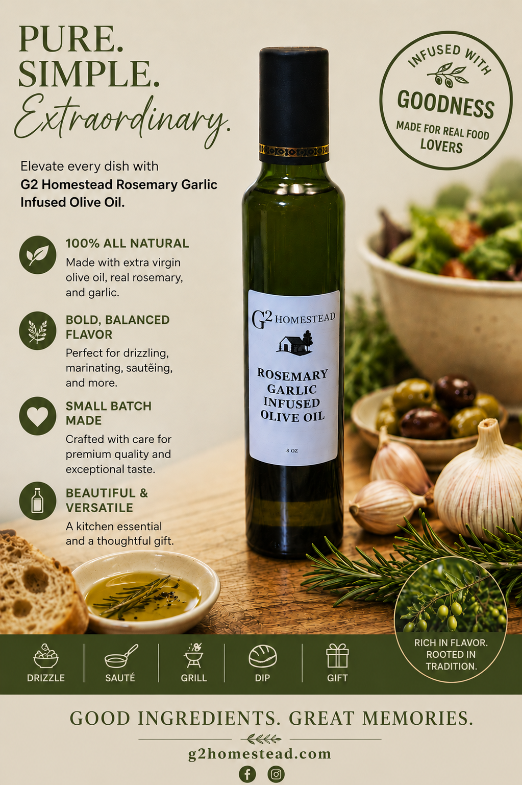 Rosemary-Garlic-Infused-Olive-Oil2-2.png G2 Homestead Rosemary Garlic Infused Olive Oil product image