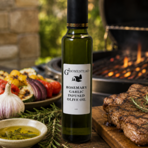 G2 Homestead Montreal Steak infused extra virgin olive oil bottle