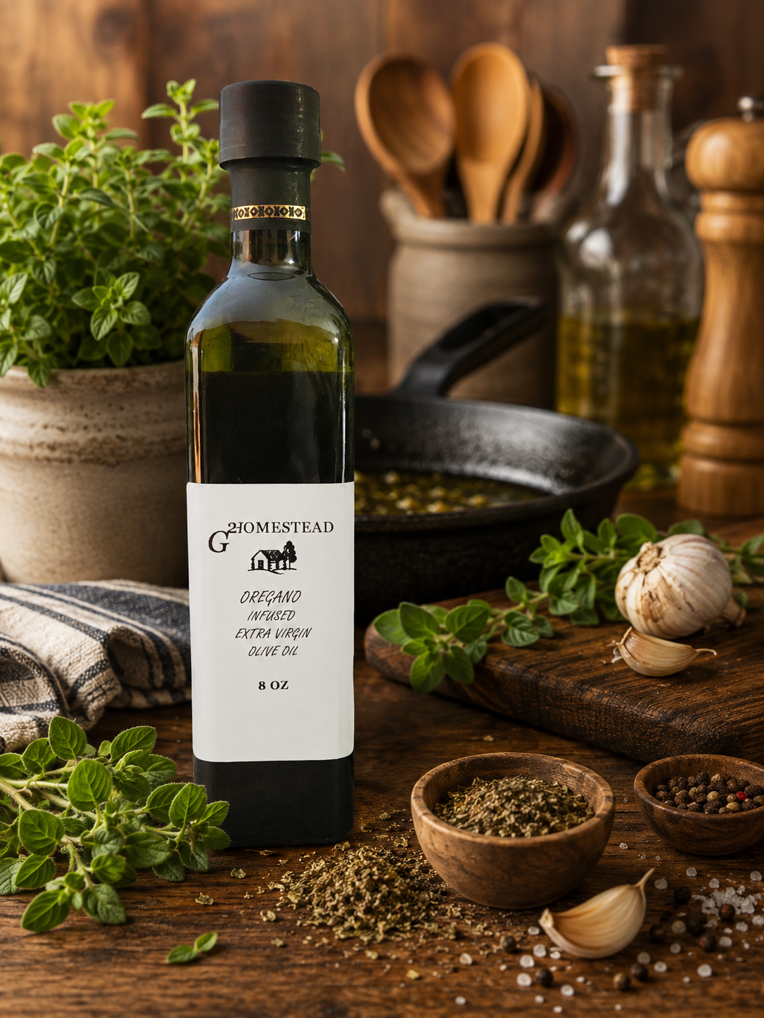 Oregano Infused Olive Oil 8oz G2 Homestead oregano infused olive oil 8 oz bottle